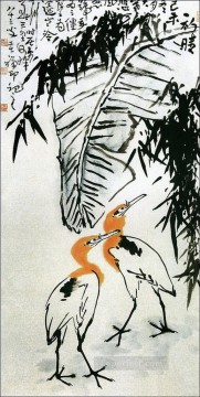 中国 Painting - 中国の伝統的な木の下のリークチャン鳥
